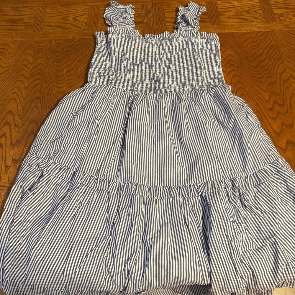 NEW Sugarlips Katie Striped Smocked Bodice Tiered Midi Dress Sz XL Milkmaid Chic - Picture 5 of 16